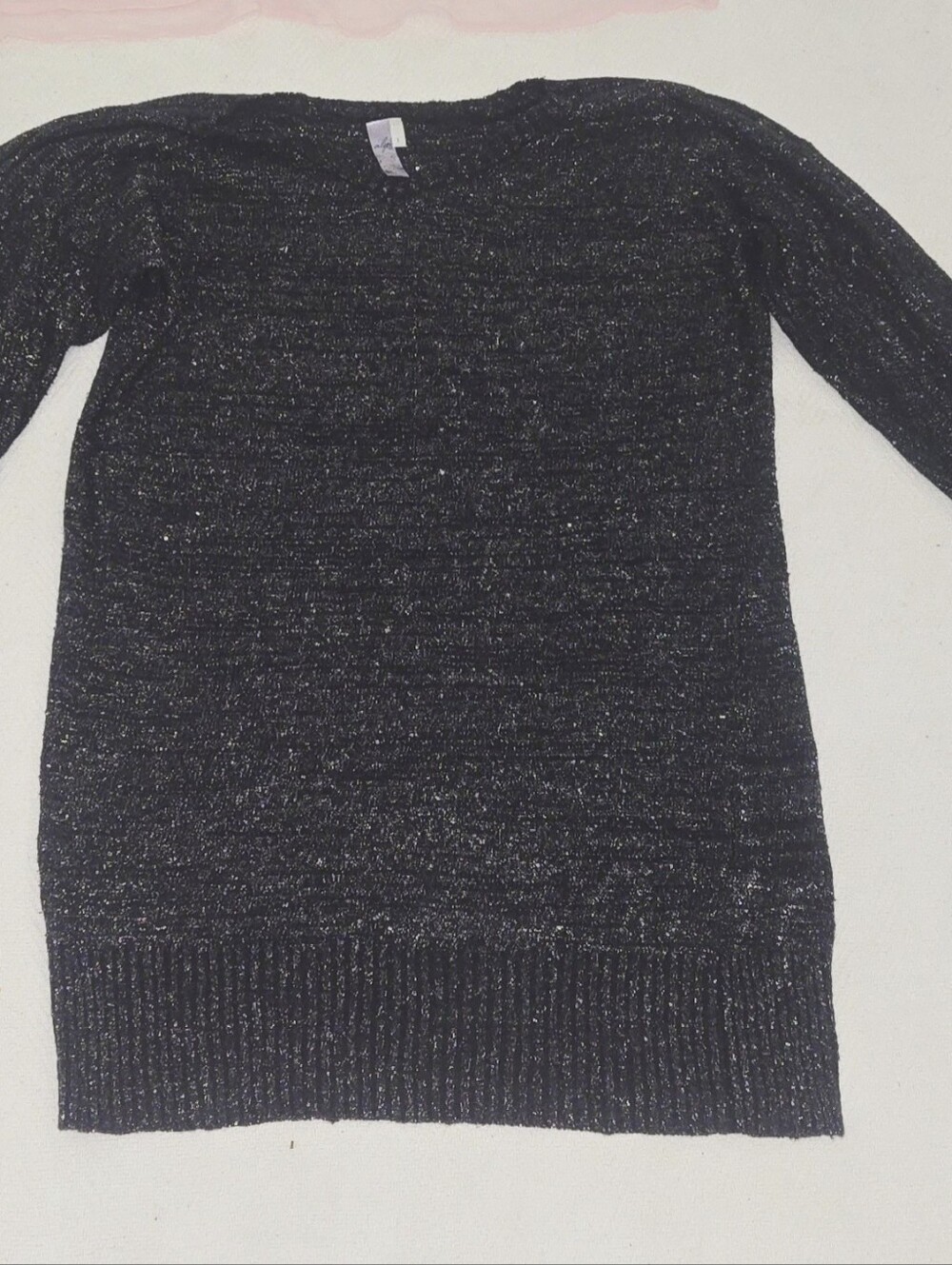 Black Metallic Knit Women's Sweater
